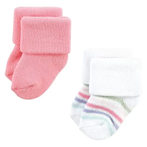 Hudson Baby Baby Girls' Cotton Rich Newborn and Terry Socks - 6