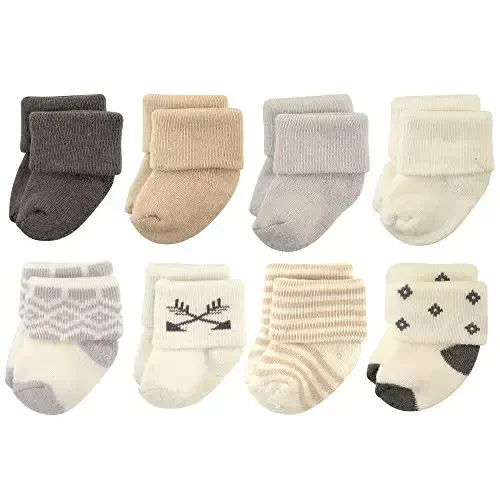 Hudson Baby Baby Girls' Cotton Rich Newborn and Terry Socks 