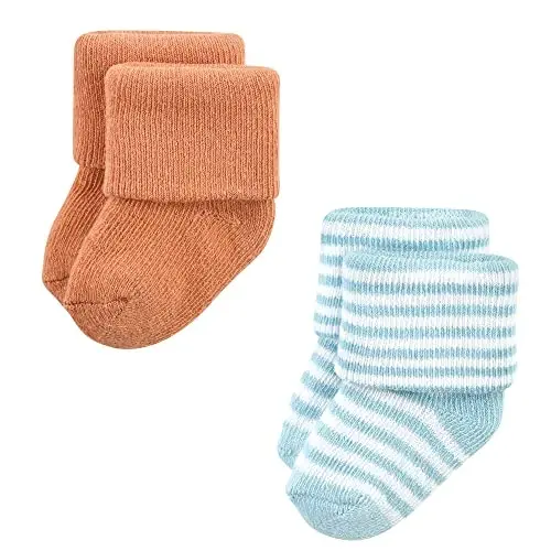 Hudson Baby Baby Girls' Cotton Rich Newborn and Terry Socks - 3