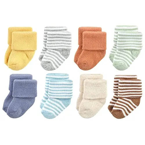 Hudson Baby Baby Girls' Cotton Rich Newborn and Terry Socks 
