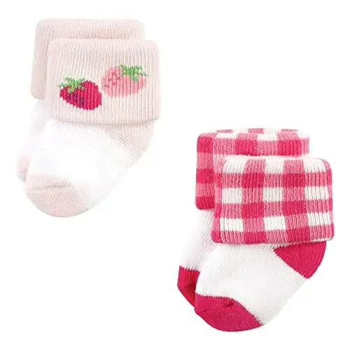 Hudson Baby Baby Girls' Cotton Rich Newborn and Terry Socks - 4