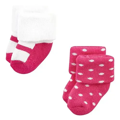 Hudson Baby Baby Girls' Cotton Rich Newborn and Terry Socks - 5