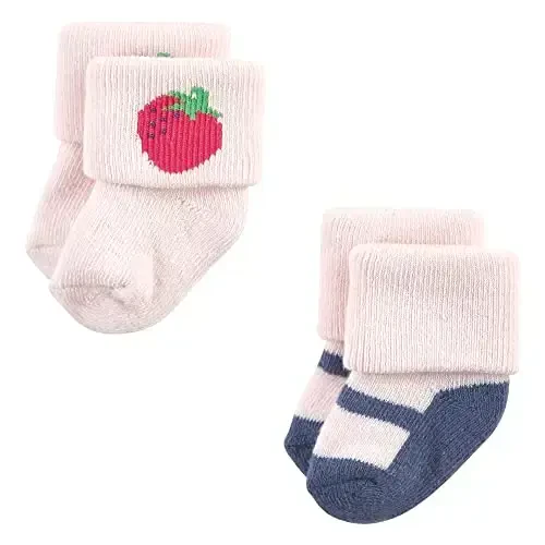 Hudson Baby Baby Girls' Cotton Rich Newborn and Terry Socks - 6