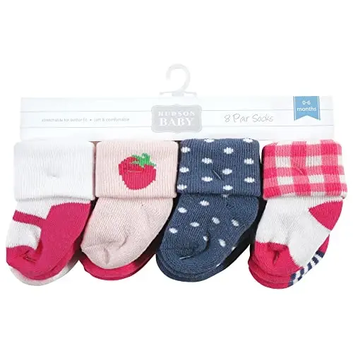 Hudson Baby Baby Girls' Cotton Rich Newborn and Terry Socks - BABYVISION INC. (1)