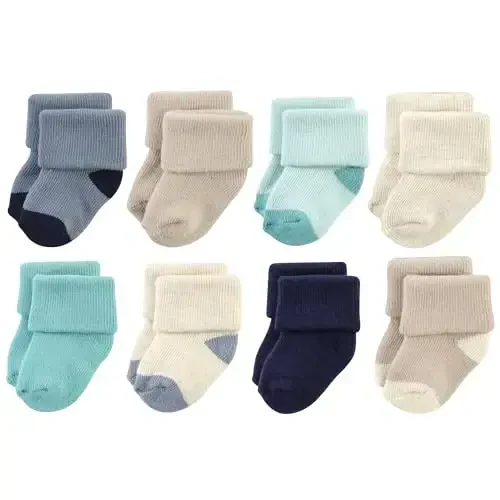 Hudson Baby Baby Girls' Cotton Rich Newborn and Terry Socks - 1