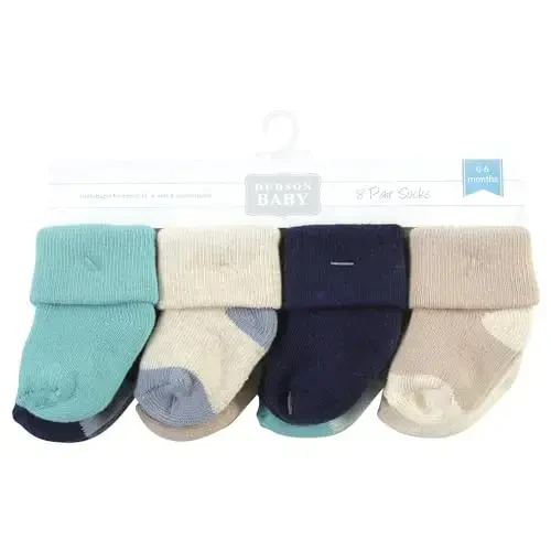 Hudson Baby Baby Girls' Cotton Rich Newborn and Terry Socks - 2