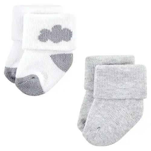 Hudson Baby Baby Girls' Cotton Rich Newborn and Terry Socks - 4