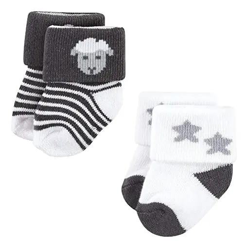 Hudson Baby Baby Girls' Cotton Rich Newborn and Terry Socks - 3