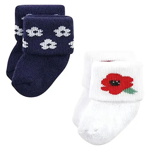 Hudson Baby Baby Girls' Cotton Rich Newborn and Terry Socks - 3