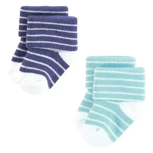 Hudson Baby Baby Girls' Cotton Rich Newborn and Terry Socks - 3