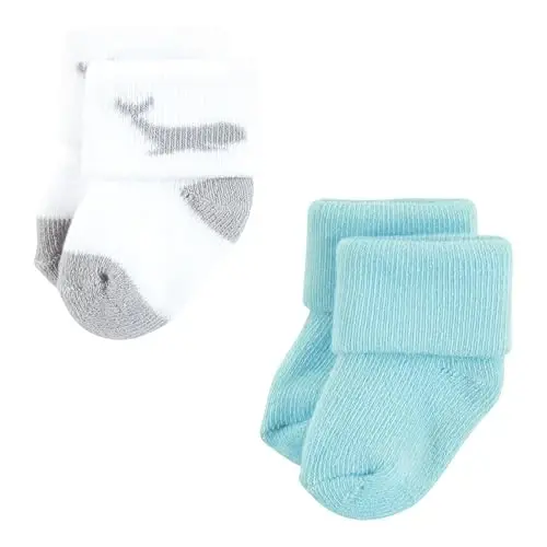 Hudson Baby Baby Girls' Cotton Rich Newborn and Terry Socks - 4