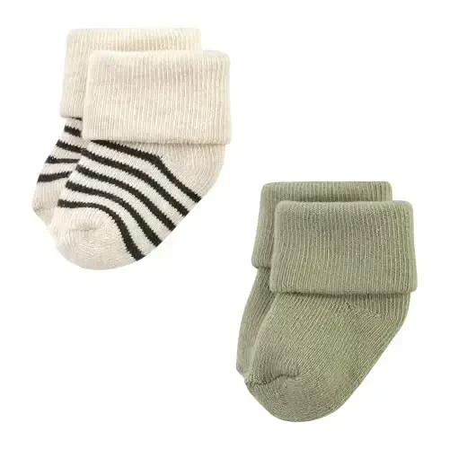 Hudson Baby Baby Girls' Cotton Rich Newborn and Terry Socks - 4