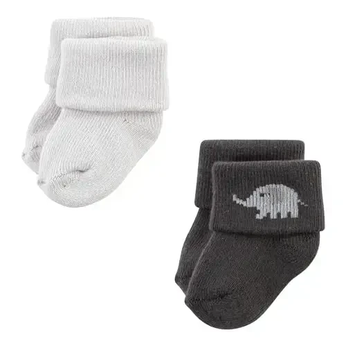 Hudson Baby Baby Girls' Cotton Rich Newborn and Terry Socks - 6