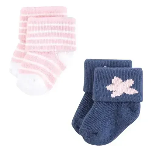 Hudson Baby Baby Girls' Cotton Rich Newborn and Terry Socks - 3