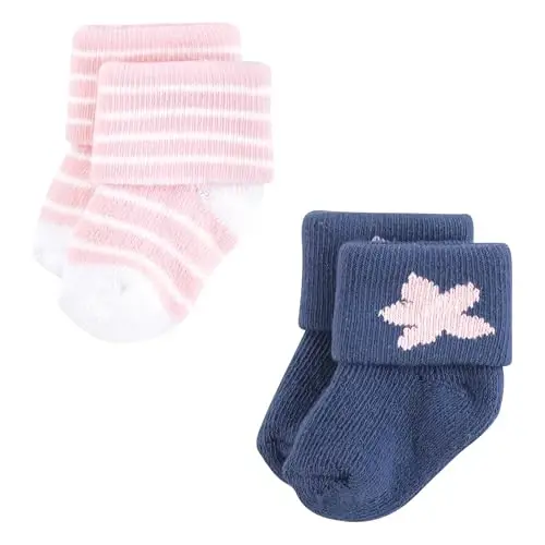 Hudson Baby Baby Girls' Cotton Rich Newborn and Terry Socks - 3