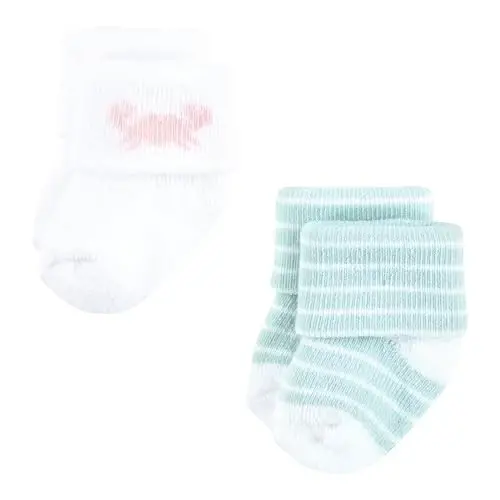 Hudson Baby Baby Girls' Cotton Rich Newborn and Terry Socks - 4