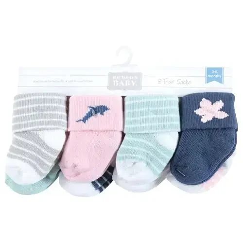 Hudson Baby Baby Girls' Cotton Rich Newborn and Terry Socks - BABYVISION INC. (1)