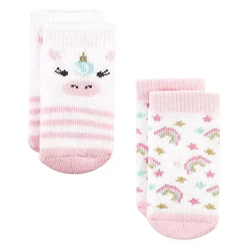 Hudson Baby Baby Girls' Cotton Rich Newborn and Terry Socks - 5