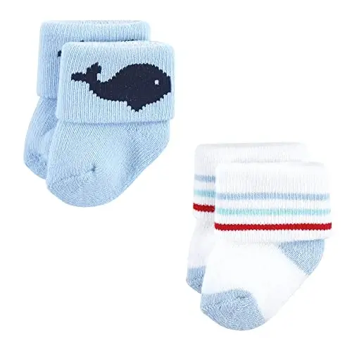 Hudson Baby Baby Girls' Cotton Rich Newborn and Terry Socks - 5