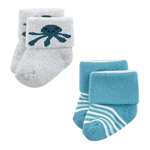 Hudson Baby Baby Girls' Cotton Rich Newborn and Terry Socks - 7