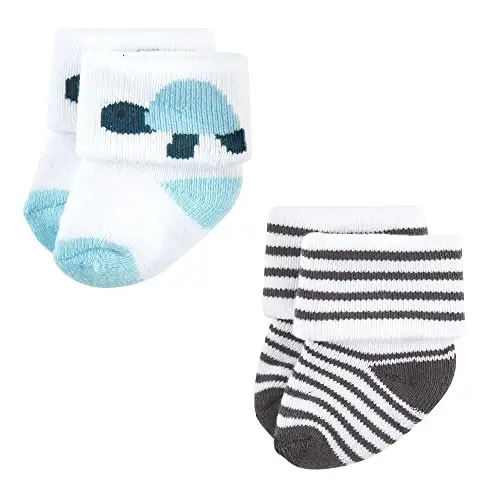 Hudson Baby Baby Girls' Cotton Rich Newborn and Terry Socks - 6