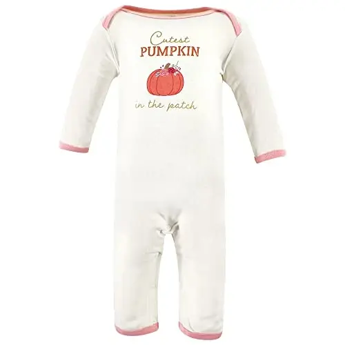 Hudson Baby Girls Unisex Cotton Coveralls, Cutest Pumpkin, 3-6 Months, Cutest Pumpkin, 3-6 Months US - 3
