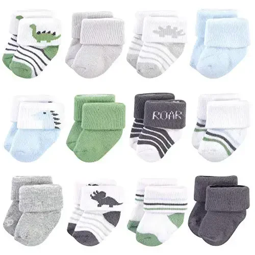 Hudson Baby Baby Girls' Cotton Rich Newborn and Terry Socks 