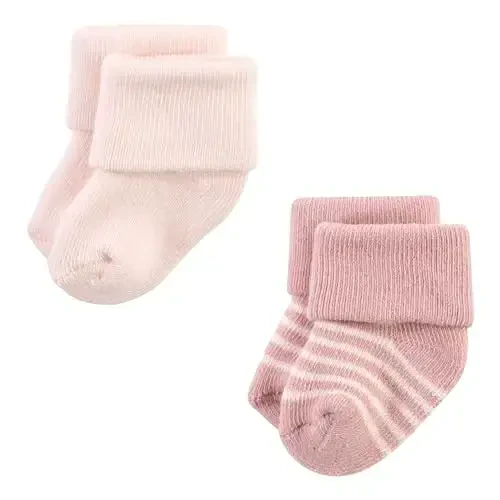 Hudson Baby Baby Girls' Cotton Rich Newborn and Terry Socks - 3