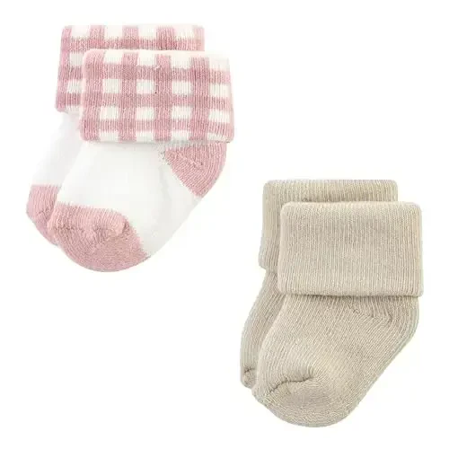 Hudson Baby Baby Girls' Cotton Rich Newborn and Terry Socks - 6