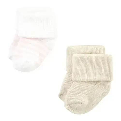 Hudson Baby Baby Girls' Cotton Rich Newborn and Terry Socks - 4