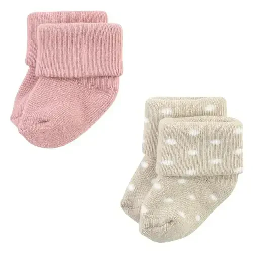 Hudson Baby Baby Girls' Cotton Rich Newborn and Terry Socks - 5