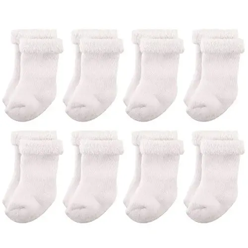 Hudson Baby Baby Girls' Cotton Rich Newborn and Terry Socks 