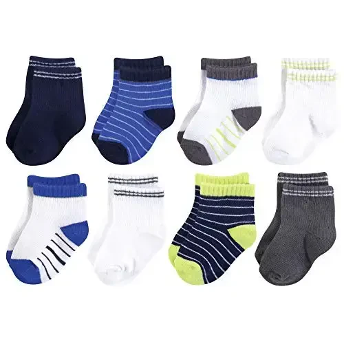 Hudson Baby Baby Girls' Cotton Rich Newborn and Terry Socks 