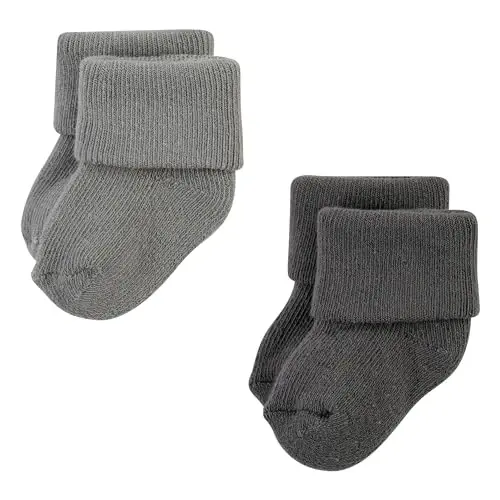Hudson Baby Baby Girls' Cotton Rich Newborn and Terry Socks - 5