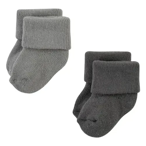 Hudson Baby Baby Girls' Cotton Rich Newborn and Terry Socks - 5