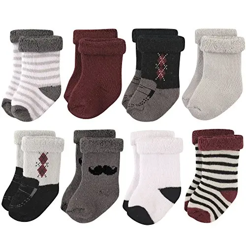Hudson Baby Baby Girls' Cotton Rich Newborn and Terry Socks 