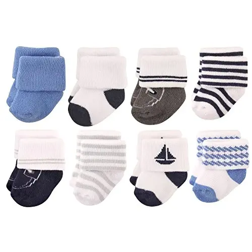 Hudson Baby Baby Girls' Cotton Rich Newborn and Terry Socks 