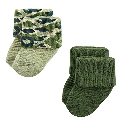 Hudson Baby Baby Girls' Cotton Rich Newborn and Terry Socks - 6