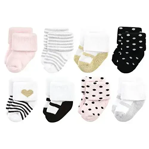 Hudson Baby Baby Girls' Cotton Rich Newborn and Terry Socks - BABYVISION INC.