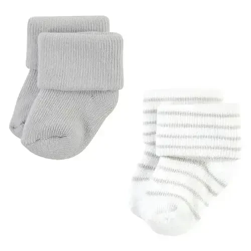 Hudson Baby Baby Girls' Cotton Rich Newborn and Terry Socks - 4