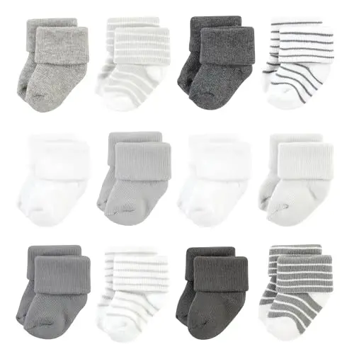 Hudson Baby Baby Girls' Cotton Rich Newborn and Terry Socks 