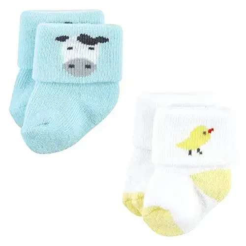 Hudson Baby Baby Girls' Cotton Rich Newborn and Terry Socks - 3