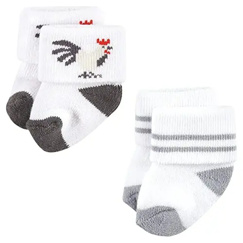 Hudson Baby Baby Girls' Cotton Rich Newborn and Terry Socks - 4