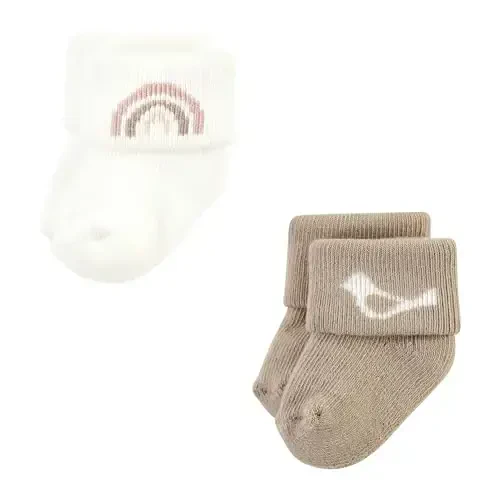 Hudson Baby Baby Girls' Cotton Rich Newborn and Terry Socks - 5