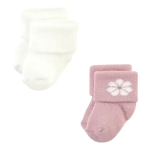 Hudson Baby Baby Girls' Cotton Rich Newborn and Terry Socks - 4