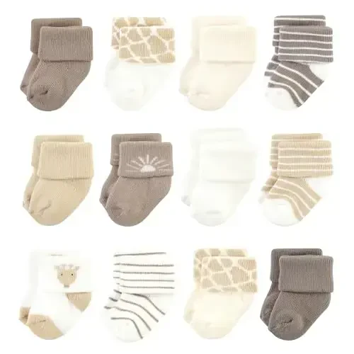 Hudson Baby Baby Girls' Cotton Rich Newborn and Terry Socks 