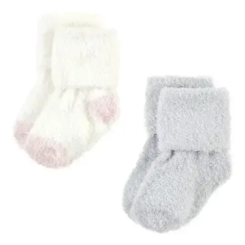 Hudson Baby Baby Girls' Cotton Rich Newborn and Terry Socks - 5