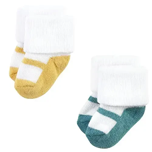 Hudson Baby Baby Girls' Cotton Rich Newborn and Terry Socks - 3