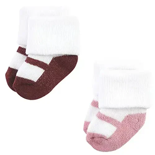 Hudson Baby Baby Girls' Cotton Rich Newborn and Terry Socks - 6