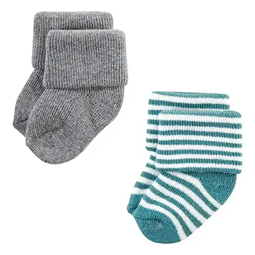 Hudson Baby Baby Girls' Cotton Rich Newborn and Terry Socks - 3